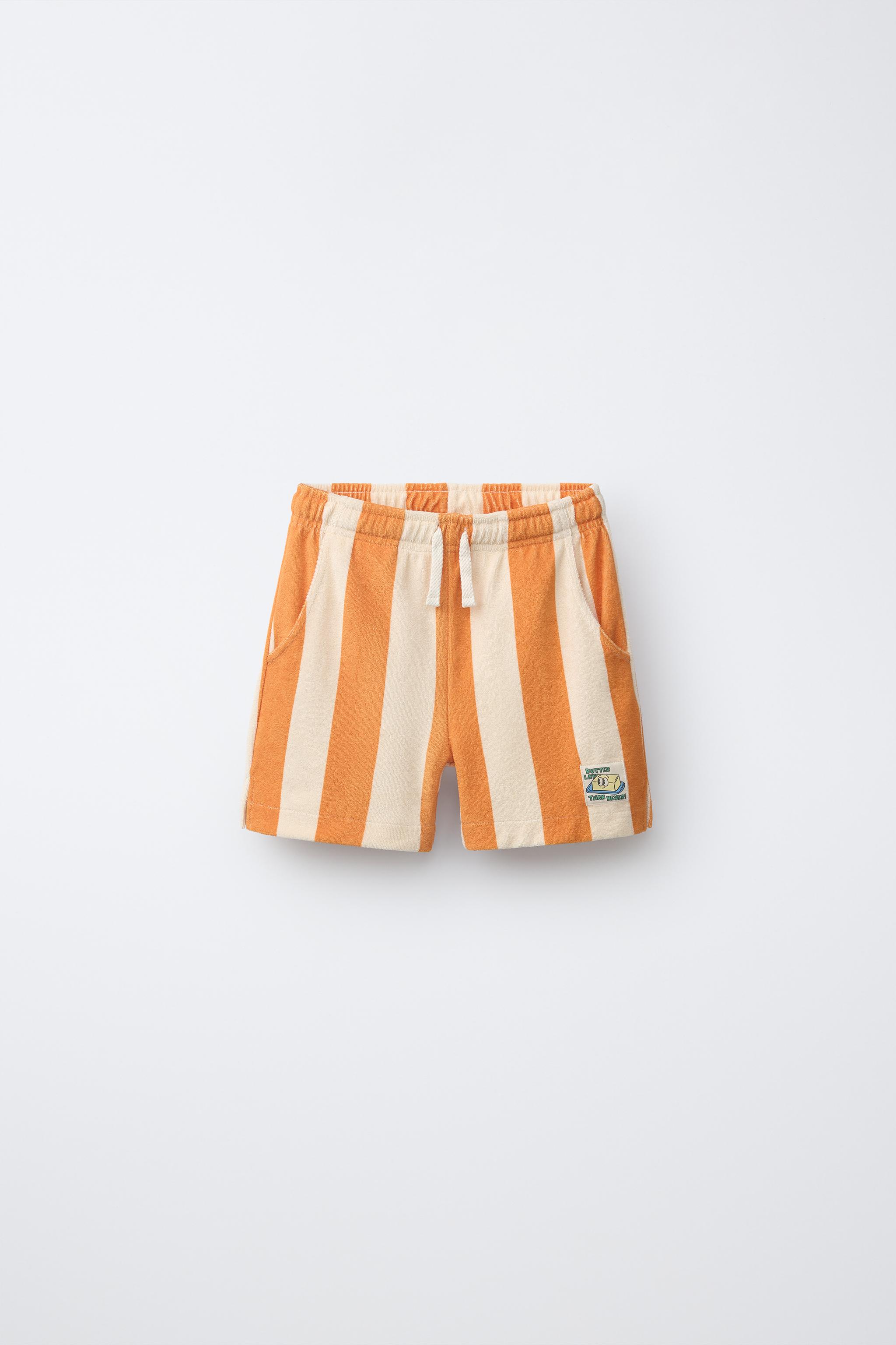 SHORT EFFET ÉPONGE À RAYURES